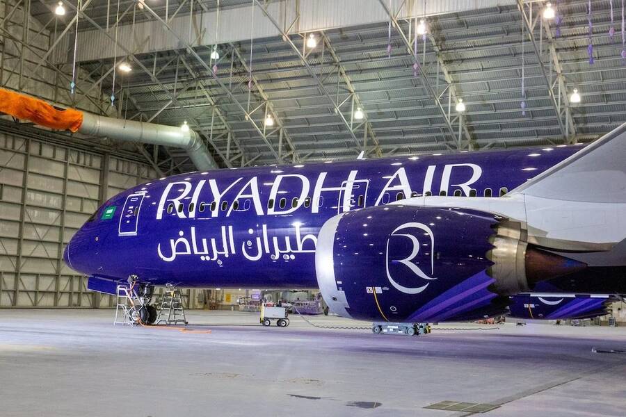 New megacarrier Riyadh Air reveals its livery as it starts delivery of