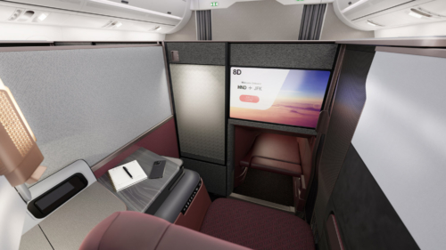Japan Airlines new A350 business class seat
