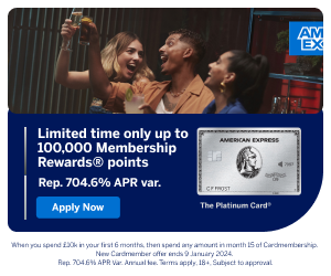 Get 100,000 Membership Rewards with American Express Platinum