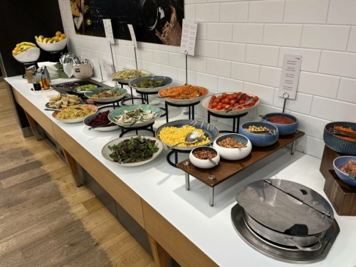 British Airways Galleries First lounge Heathrow terminal 5 salad bar