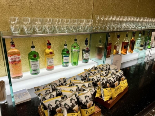 British Airways Galleries First lounge self service bar Heathrow Terminal 5