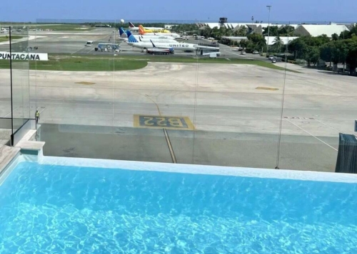 Punta Cana airport lounge swimming pool