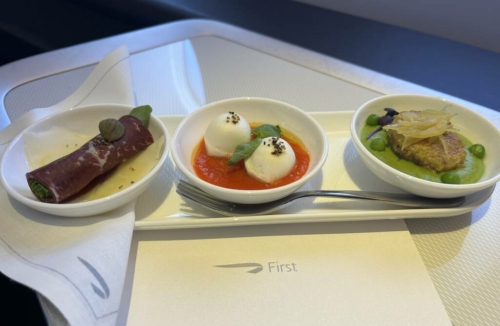 British Airways First Class A380 canapes