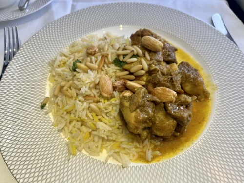 British Airways A380 first class food