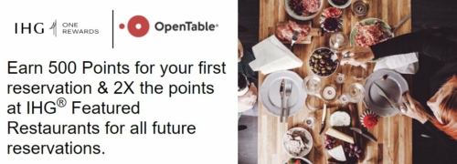 earn IHG One Rewards points with OpenTable