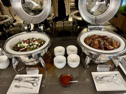 London Hilton on Park Lane Exec Lounge canapes hot food