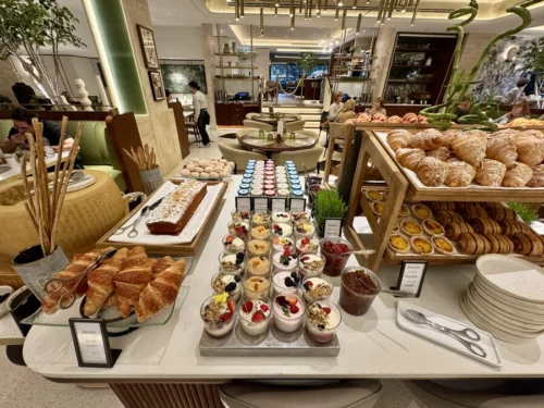 London Hilton on Park Lane Breakfast Buffet pastries