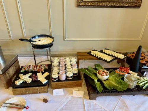 Breakfast Buffet - yoghurts and cheese